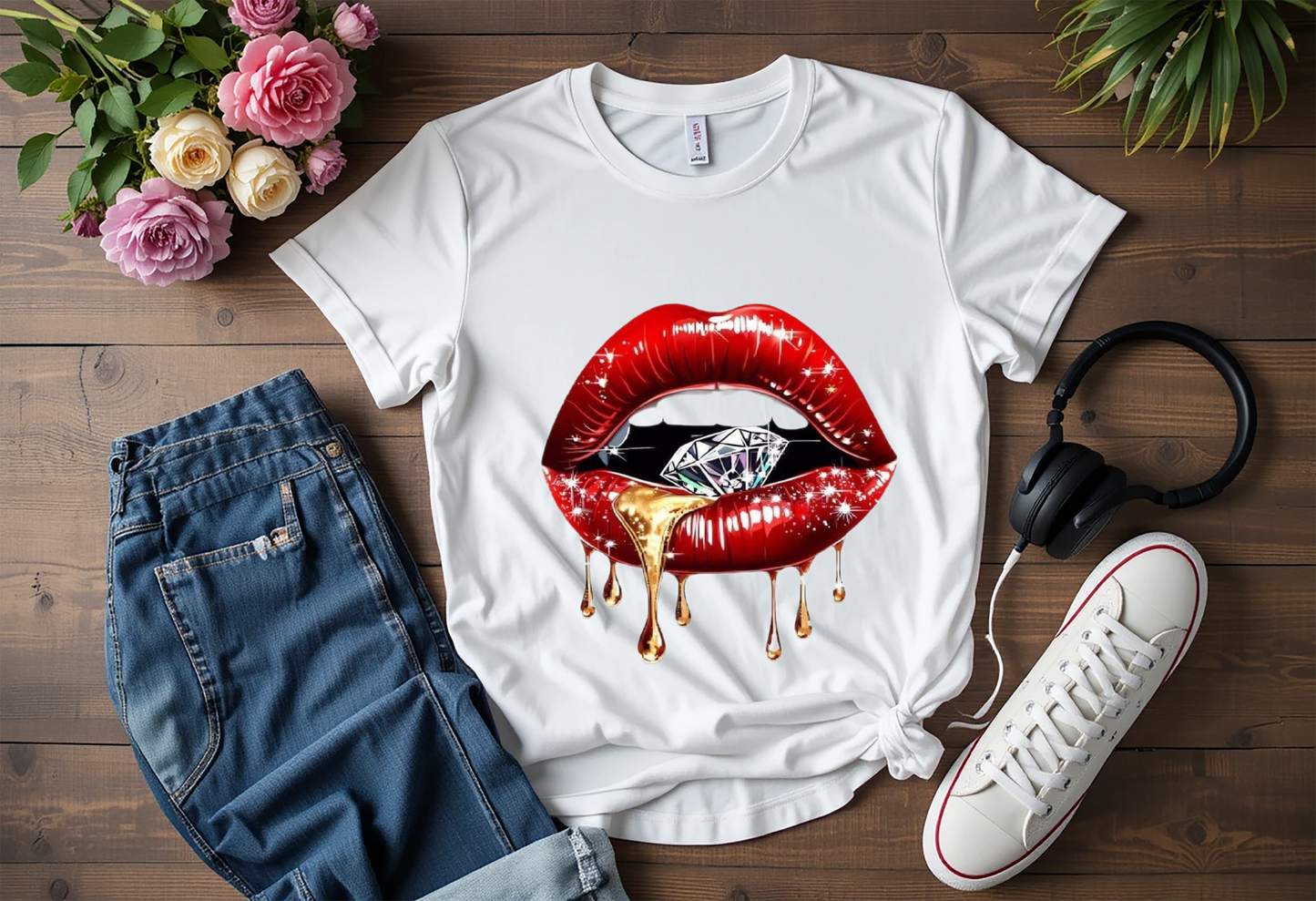 Dripping Diamond Lip T-Shirt